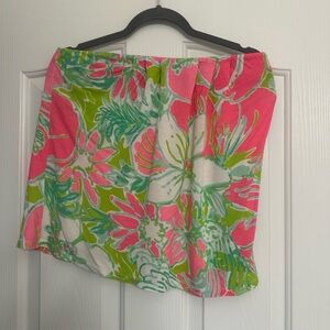 Lilly Pulitzer Pink and Green Floral Skirt